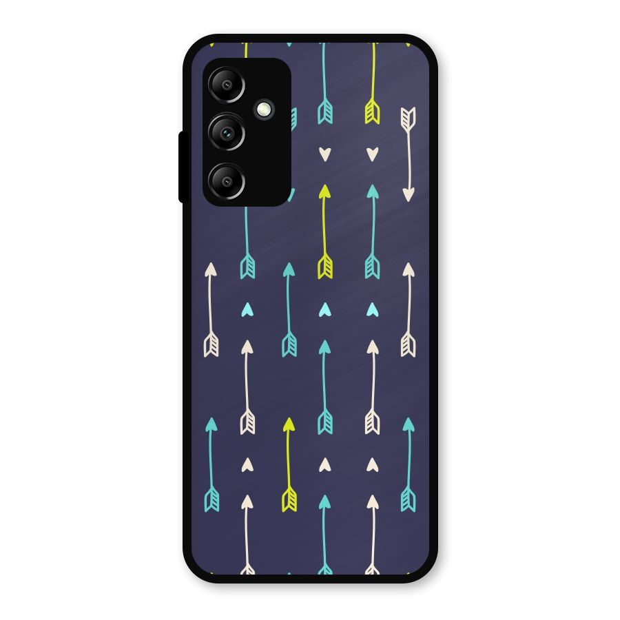Boho Arrow Pattern Metal Back Case for Galaxy A14 5G