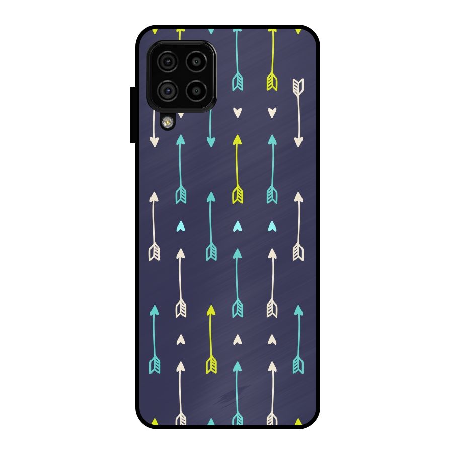 Boho Arrow Pattern Metal Back Case for Galaxy A22 4G