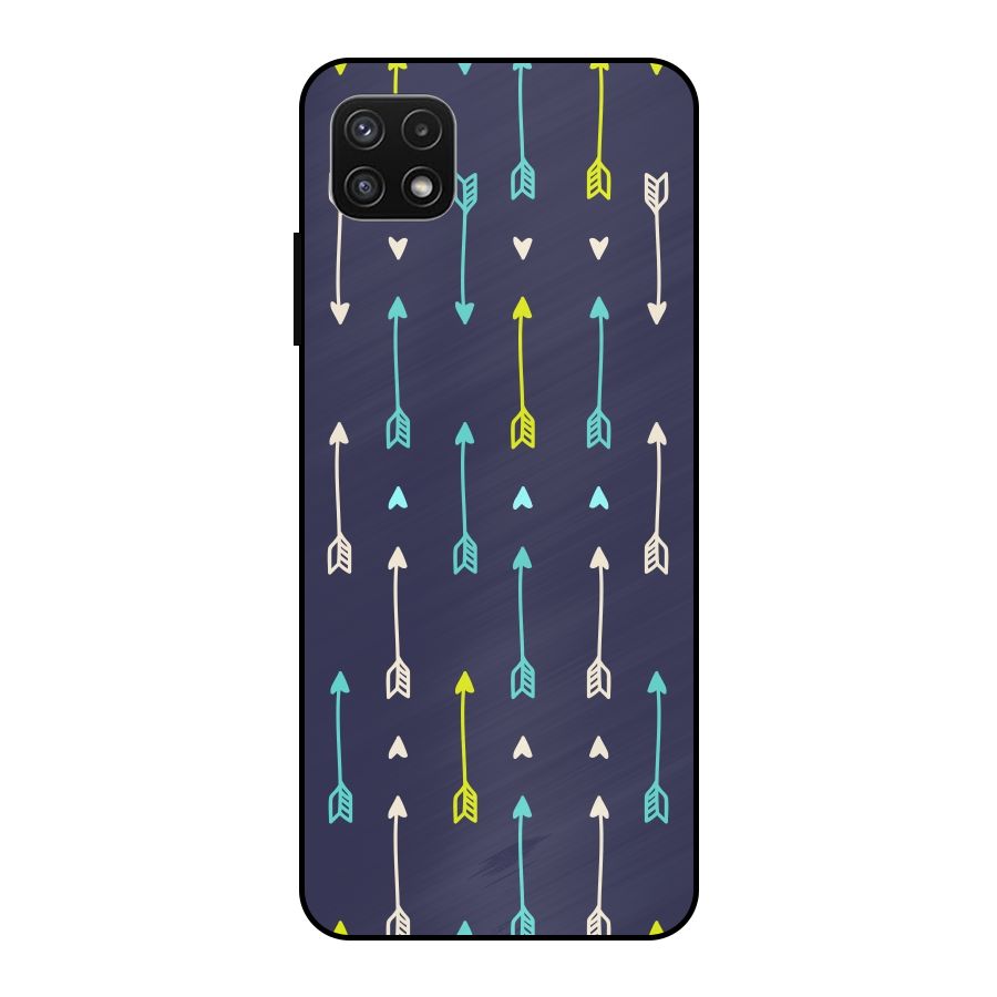 Boho Arrow Pattern Metal Back Case for Galaxy A22 5G
