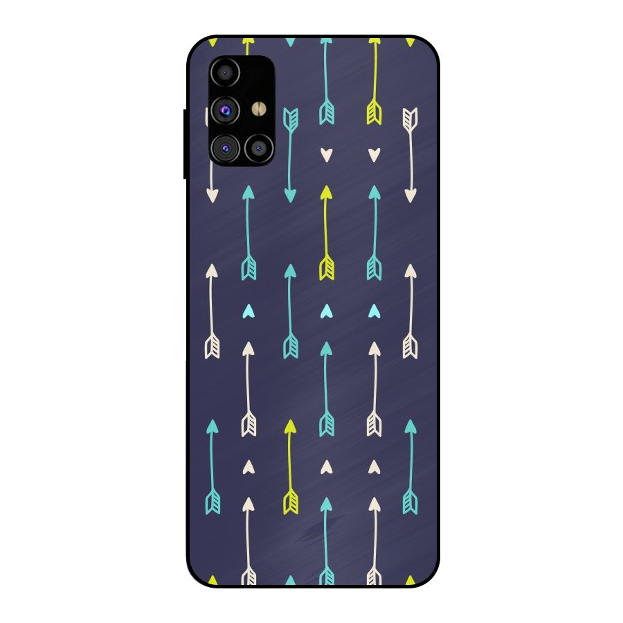 Boho Arrow Pattern Metal Back Case for Galaxy M31s