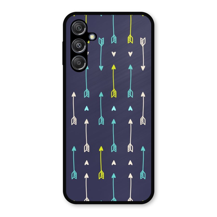Boho Arrow Pattern Metal Back Case for Galaxy M34 5G