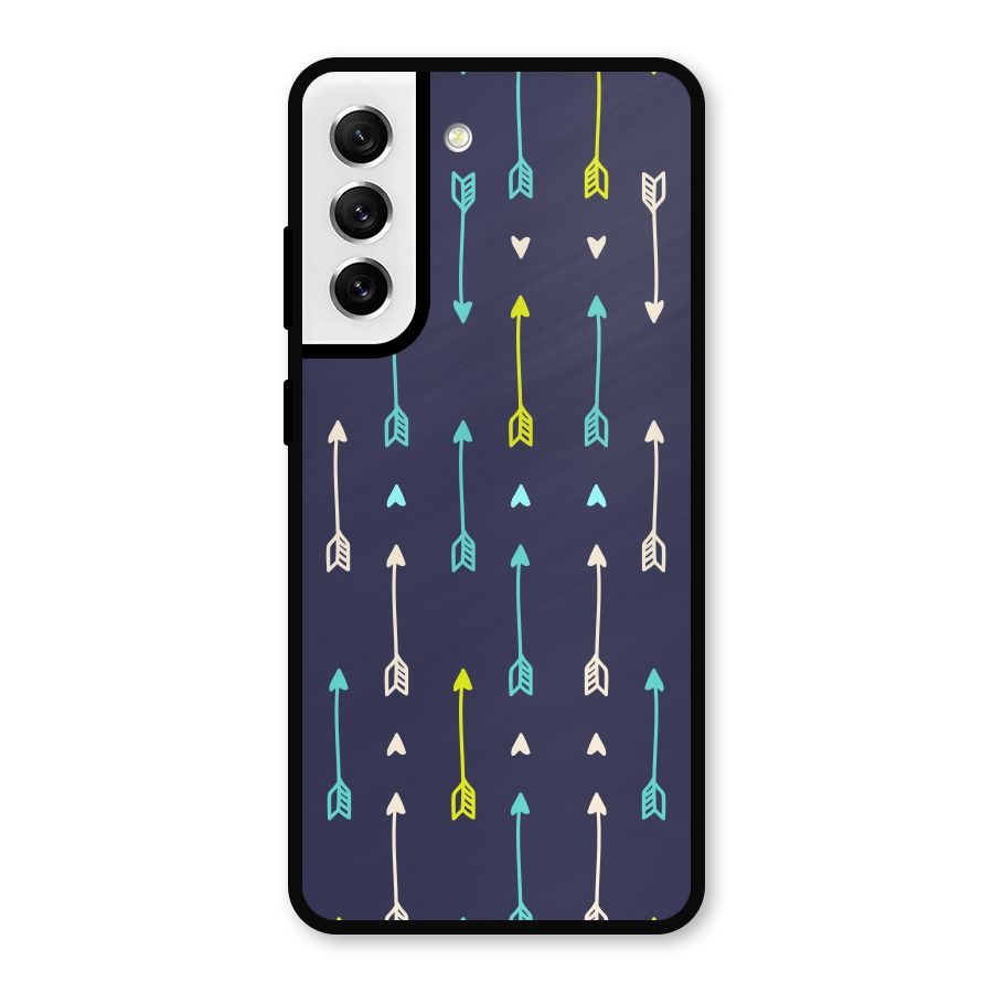 Boho Arrow Pattern Metal Back Case for Galaxy S21 FE 5G