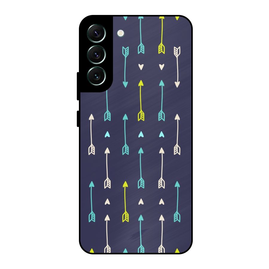 Boho Arrow Pattern Metal Back Case for Galaxy S22 Plus 5G