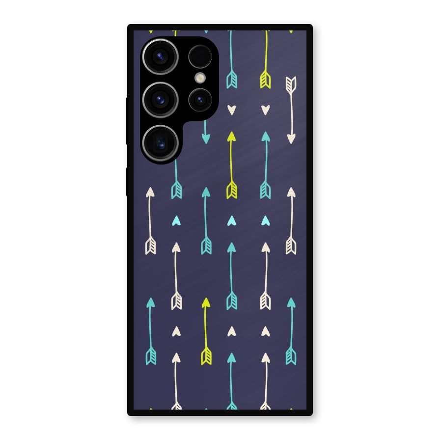Boho Arrow Pattern Metal Back Case for Galaxy S23 Ultra