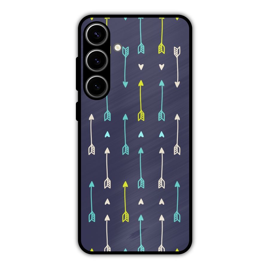 Boho Arrow Pattern Metal Back Case for Galaxy S24 Plus