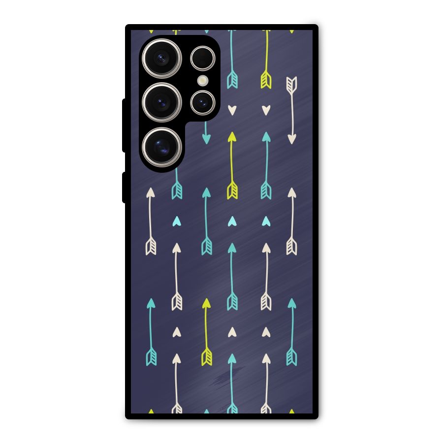 Boho Arrow Pattern Metal Back Case for Galaxy S24 Ultra