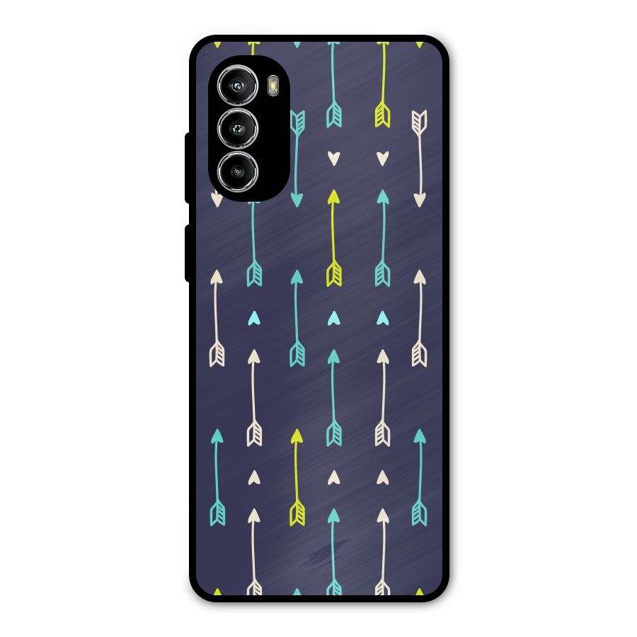 Boho Arrow Pattern Metal Back Case for Moto G52