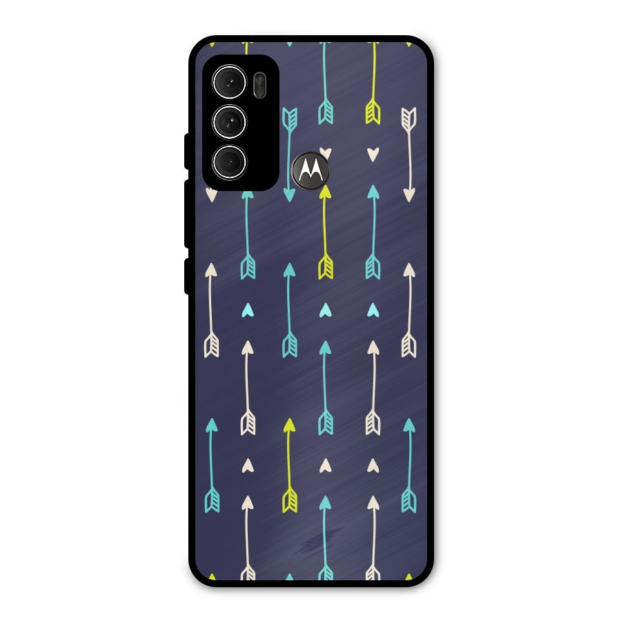 Boho Arrow Pattern Metal Back Case for Moto G60