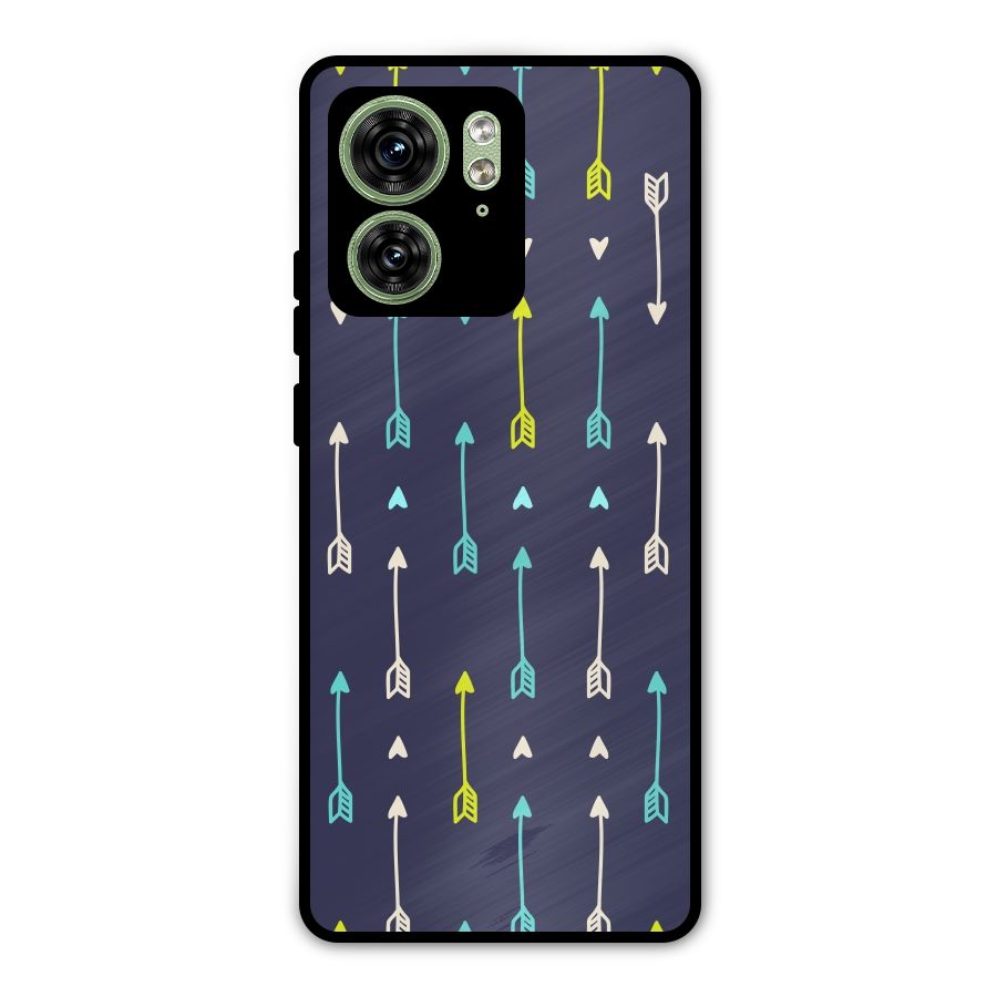 Boho Arrow Pattern Metal Back Case for Motorola Edge 40 5G