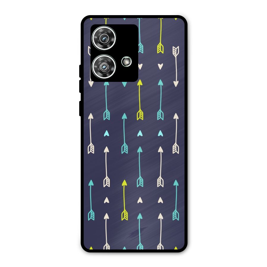 Boho Arrow Pattern Metal Back Case for Motorola Edge 40 Neo