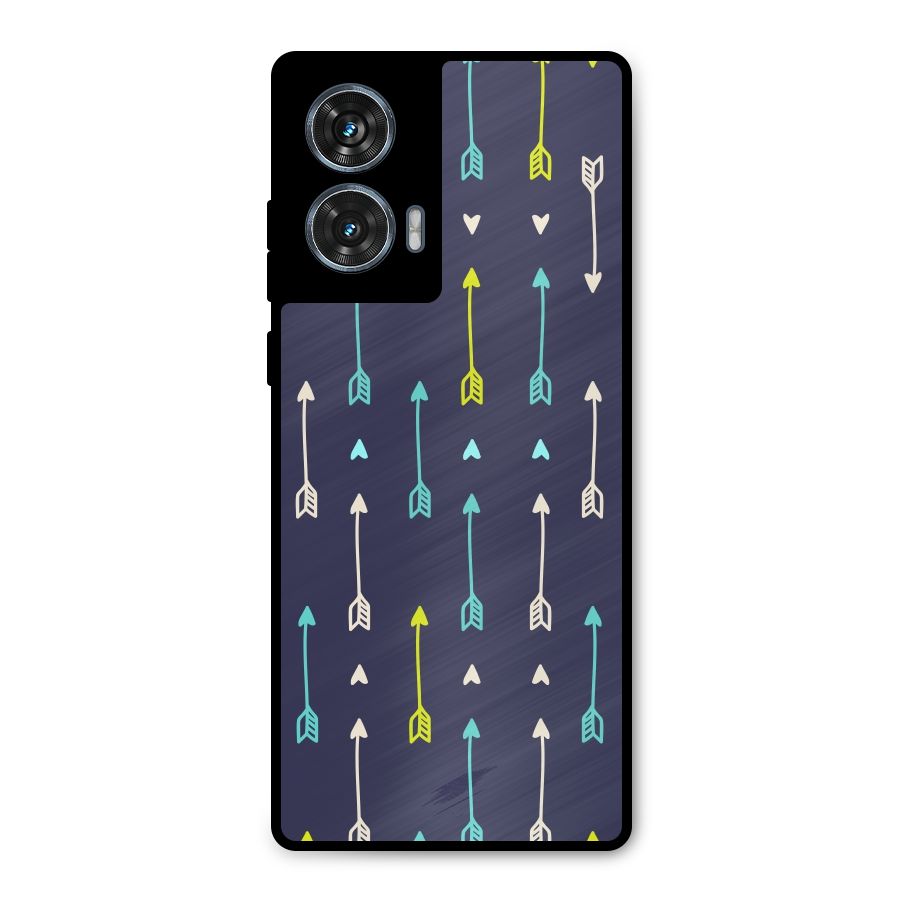 Boho Arrow Pattern Metal Back Case for Motorola Edge 50 Fusion