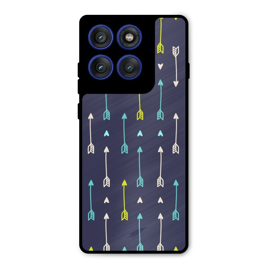 Boho Arrow Pattern Metal Back Case for Motorola Edge 60 Pro