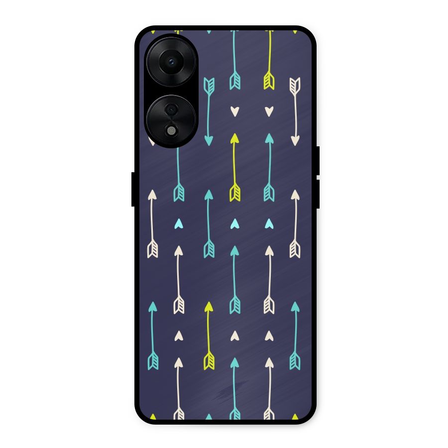 Boho Arrow Pattern Metal Back Case for Oppo A78 5G