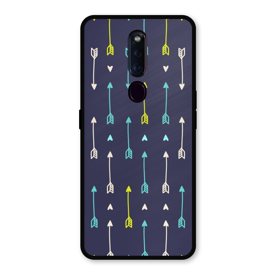 Boho Arrow Pattern Metal Back Case for Oppo F11 Pro
