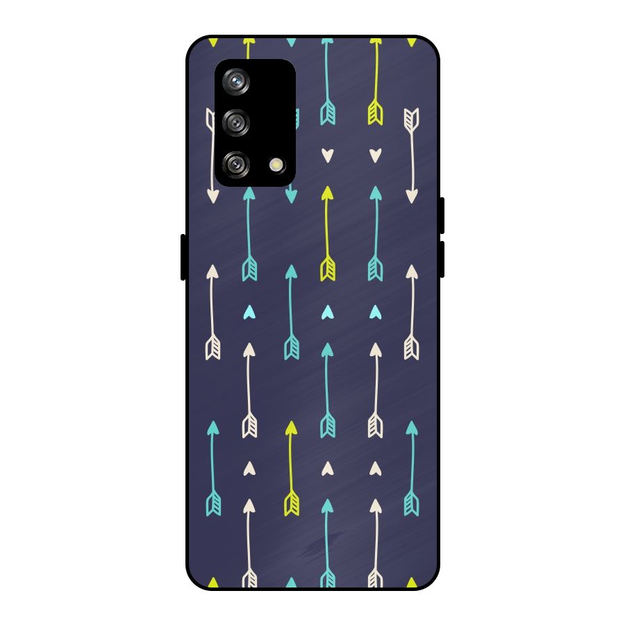 Boho Arrow Pattern Metal Back Case for Oppo F19