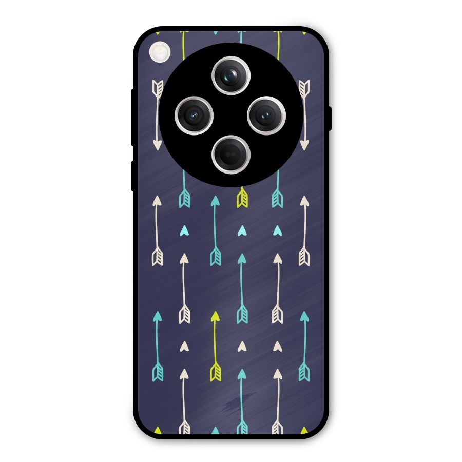 Boho Arrow Pattern Metal Back Case for Oppo Find X8