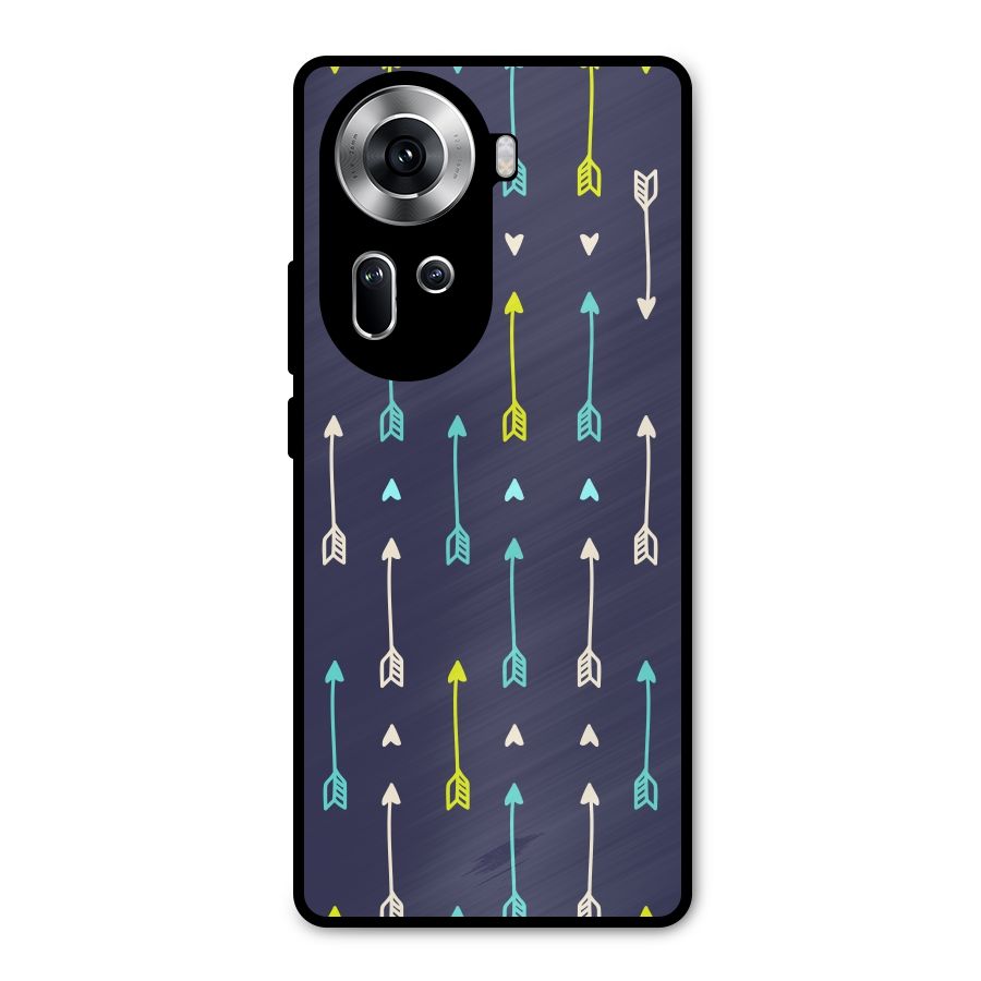 Boho Arrow Pattern Metal Back Case for Oppo Reno11 5G
