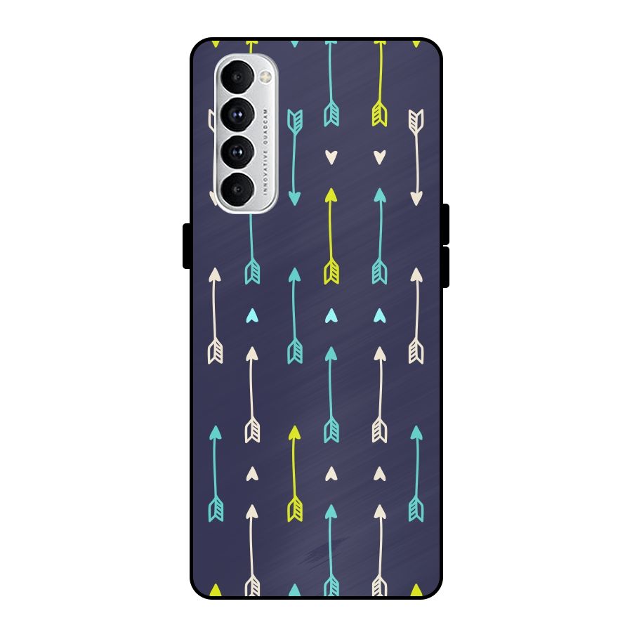 Boho Arrow Pattern Metal Back Case for Oppo Reno4 Pro