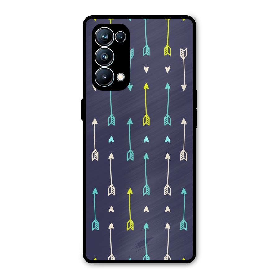 Boho Arrow Pattern Metal Back Case for Oppo Reno5 Pro 5G