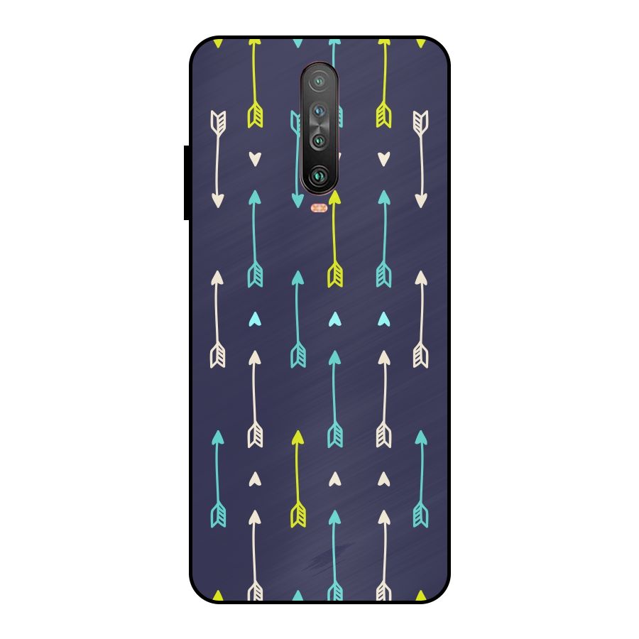 Boho Arrow Pattern Metal Back Case for Poco X2