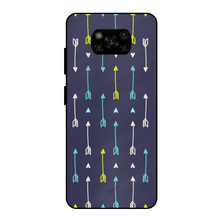 Boho Arrow Pattern Metal Back Case for Poco X3
