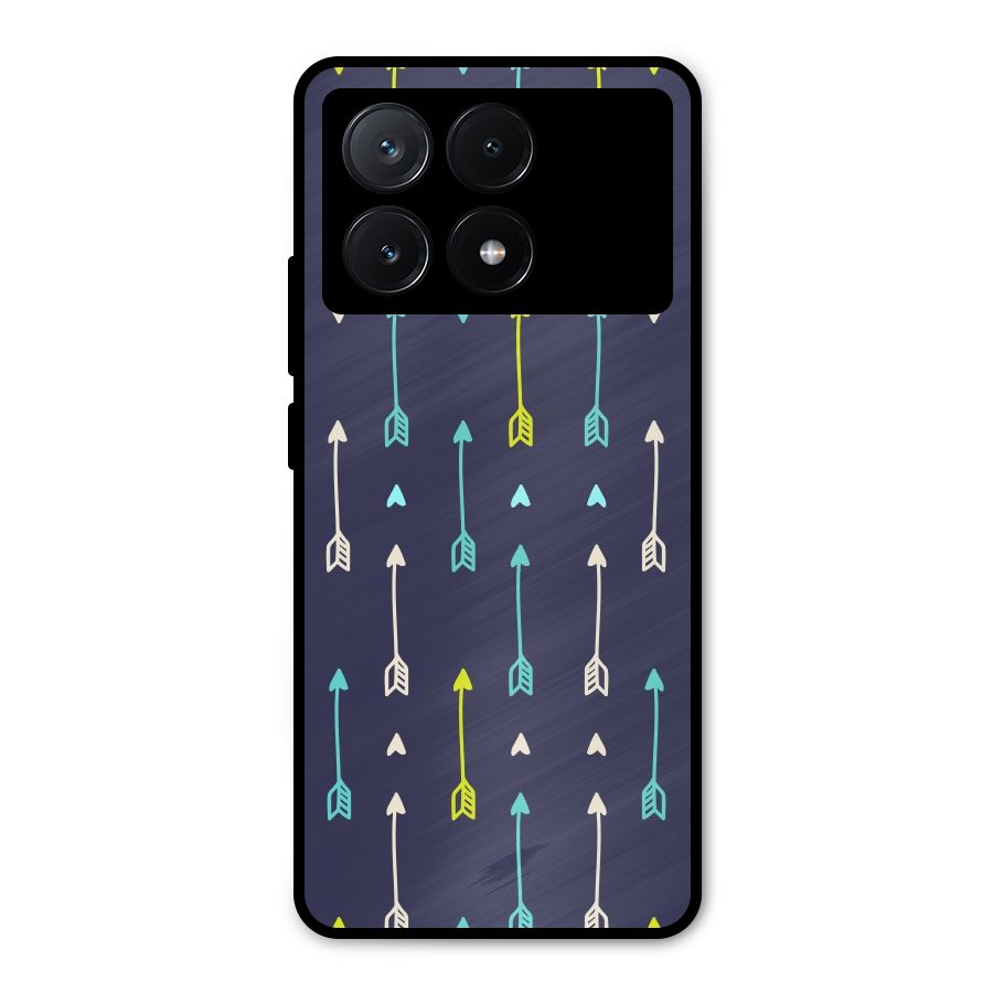 Boho Arrow Pattern Metal Back Case for Poco X6 Pro