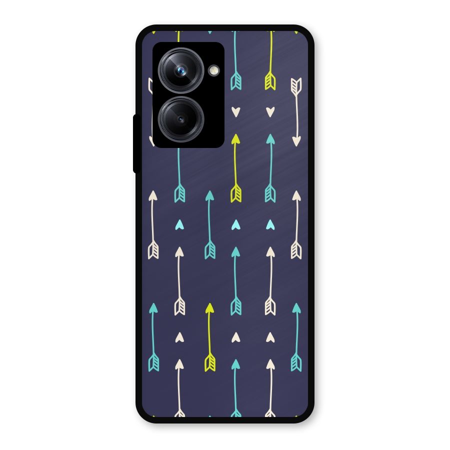 Boho Arrow Pattern Metal Back Case for Realme 10 Pro