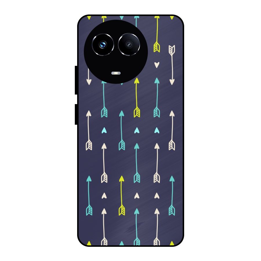 Boho Arrow Pattern Metal Back Case for Realme 11 5G
