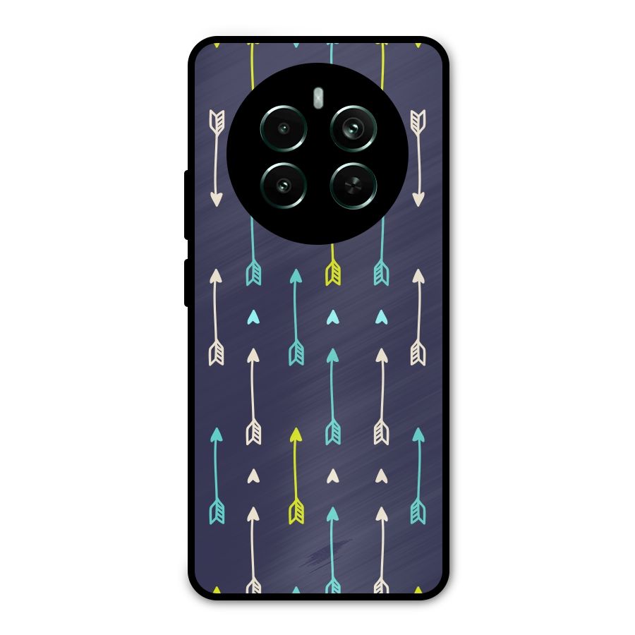 Boho Arrow Pattern Metal Back Case for Realme 12 Pro Plus