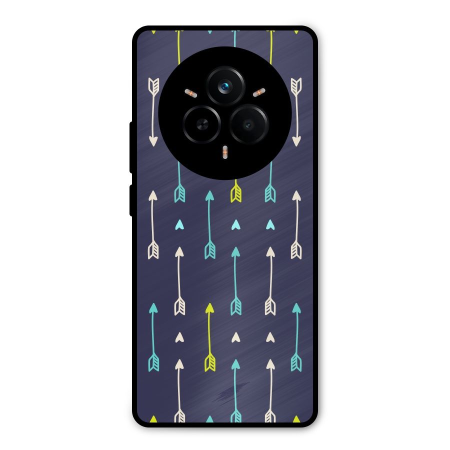 Boho Arrow Pattern Metal Back Case for Realme 14 Pro Plus