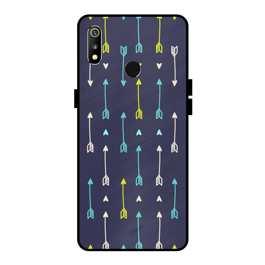 Boho Arrow Pattern Metal Back Case for Realme 3i