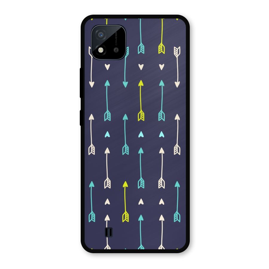 Boho Arrow Pattern Metal Back Case for Realme C11 2021