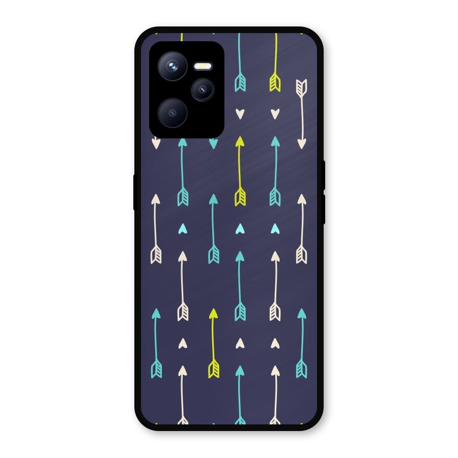 Boho Arrow Pattern Metal Back Case for Realme C35