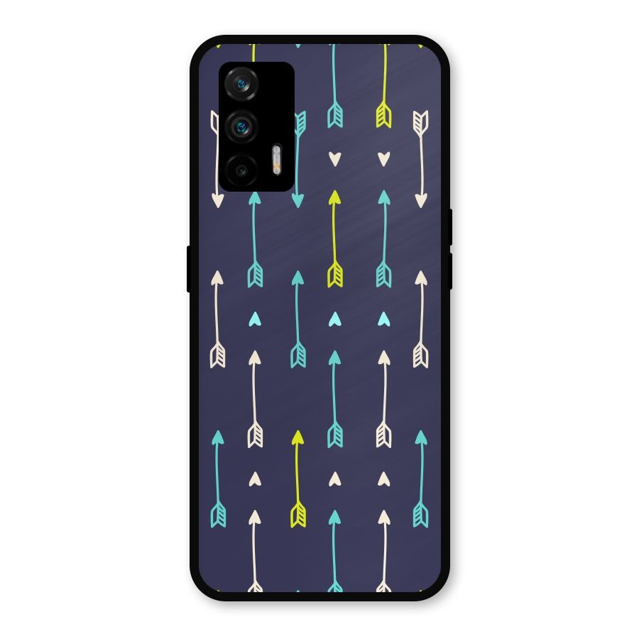 Boho Arrow Pattern Metal Back Case for Realme GT 5G