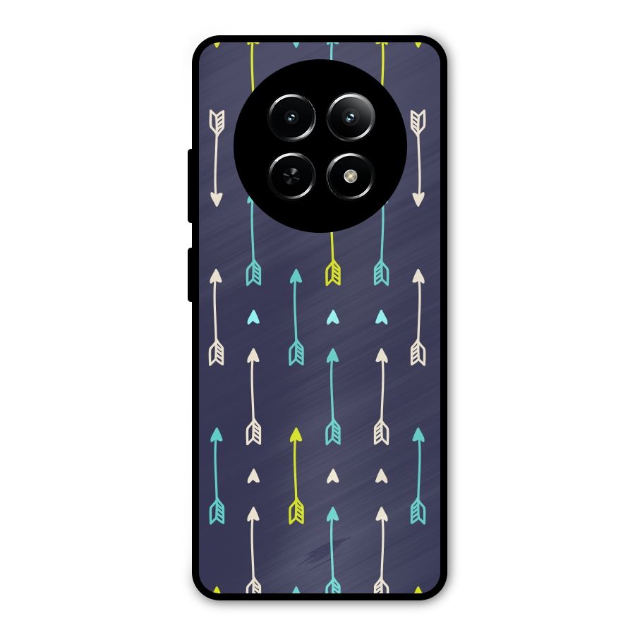 Boho Arrow Pattern Metal Back Case for Realme Narzo 70x 5G