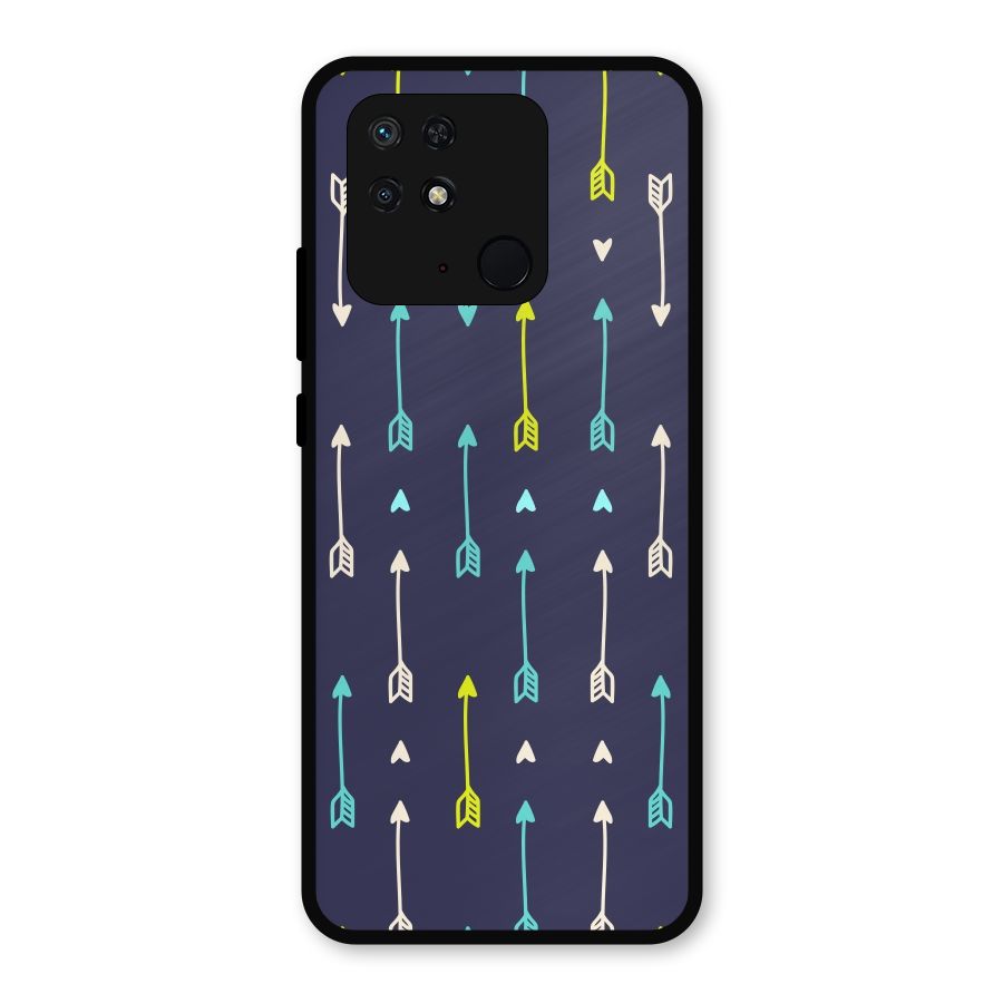 Boho Arrow Pattern Metal Back Case for Redmi 10 Power
