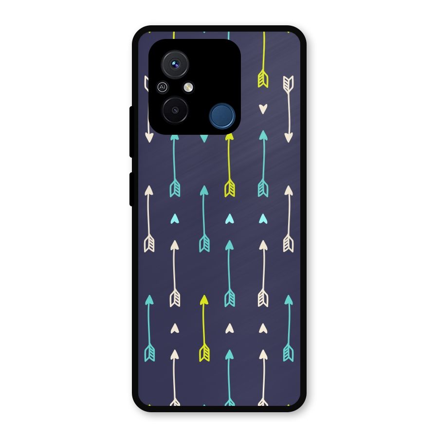 Boho Arrow Pattern Metal Back Case for Redmi 12C