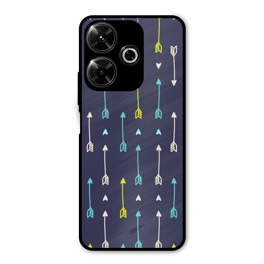 Boho Arrow Pattern Metal Back Case for Redmi 13 5G