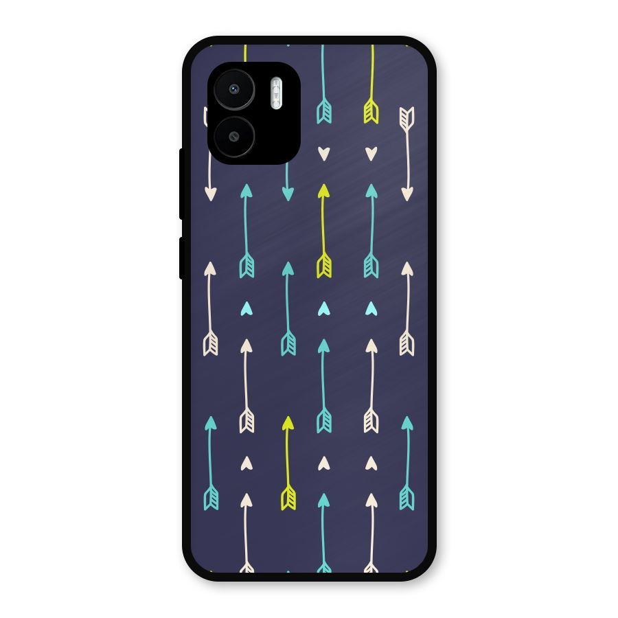 Boho Arrow Pattern Metal Back Case for Redmi A1