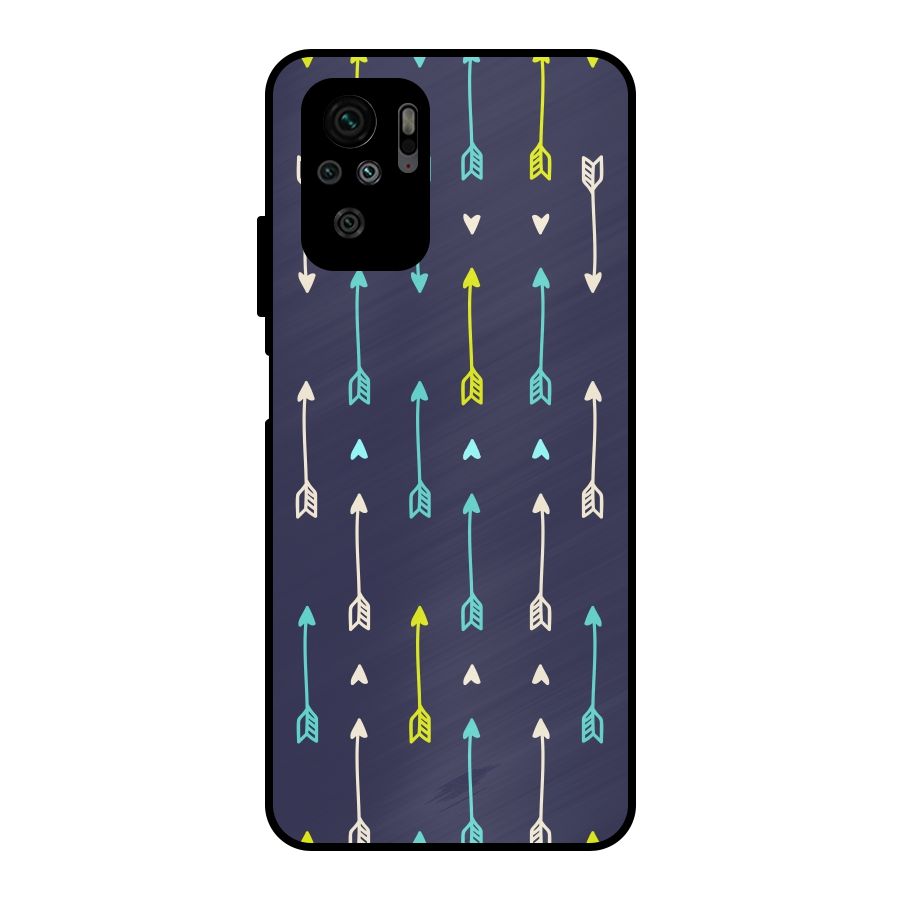 Boho Arrow Pattern Metal Back Case for Redmi Note 10S