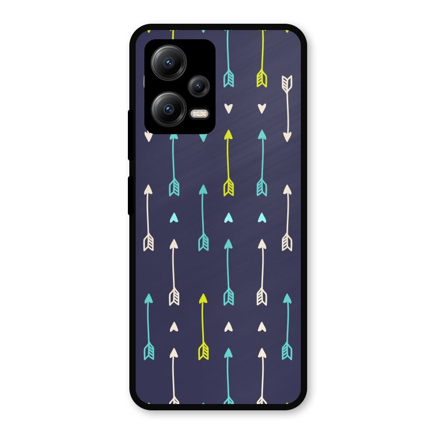 Boho Arrow Pattern Metal Back Case for Redmi Note 12 5G