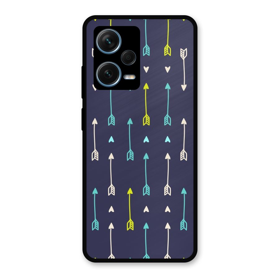 Boho Arrow Pattern Metal Back Case for Redmi Note 12 Pro Plus 5G