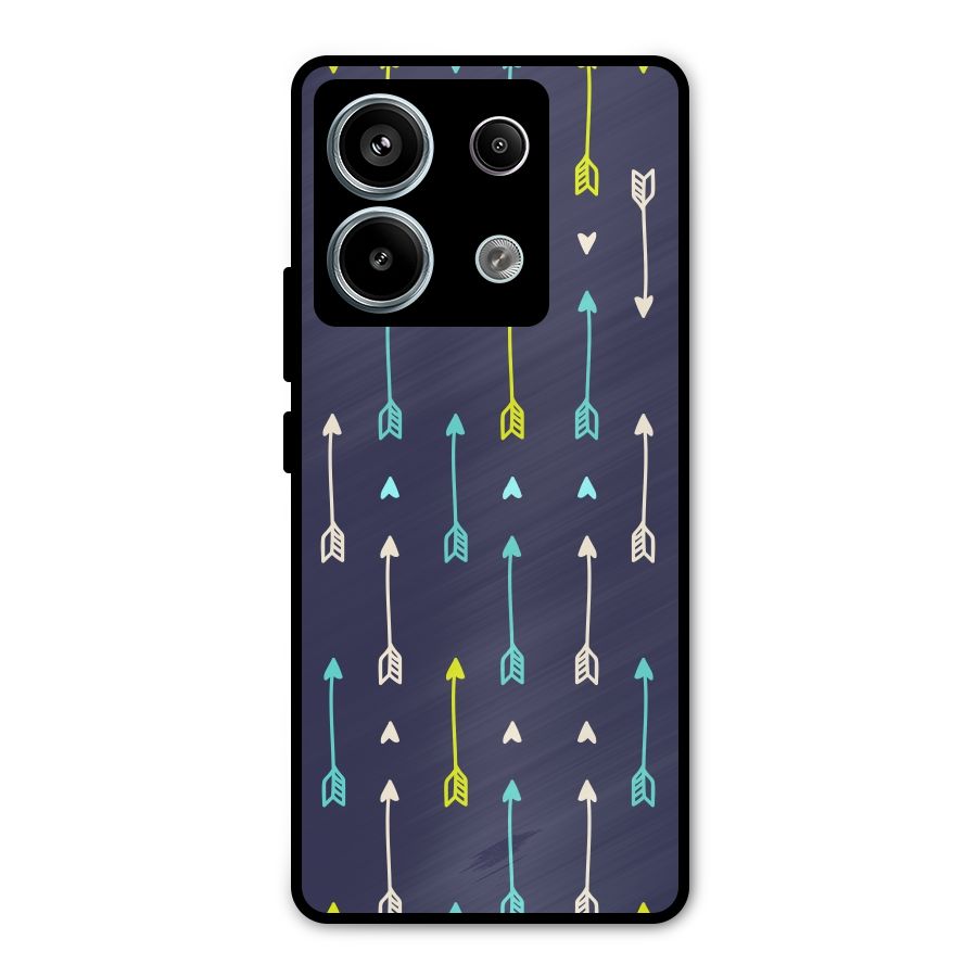 Boho Arrow Pattern Metal Back Case for Redmi Note 13 Pro 5G