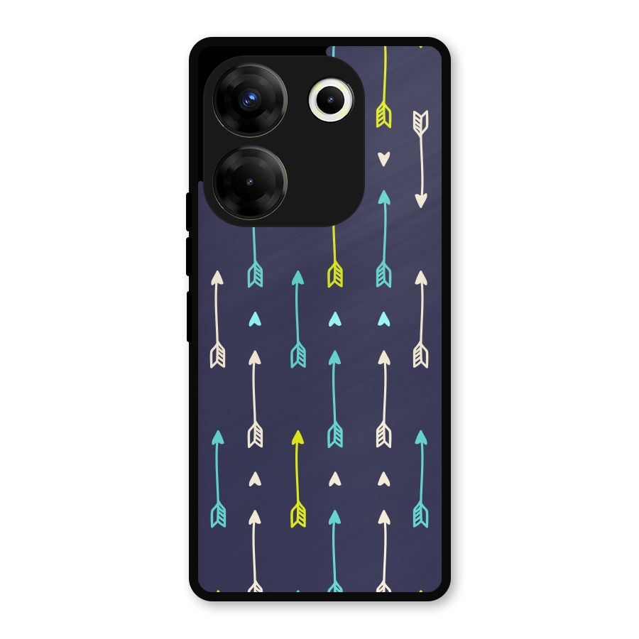 Boho Arrow Pattern Metal Back Case for Tecno Camon 20