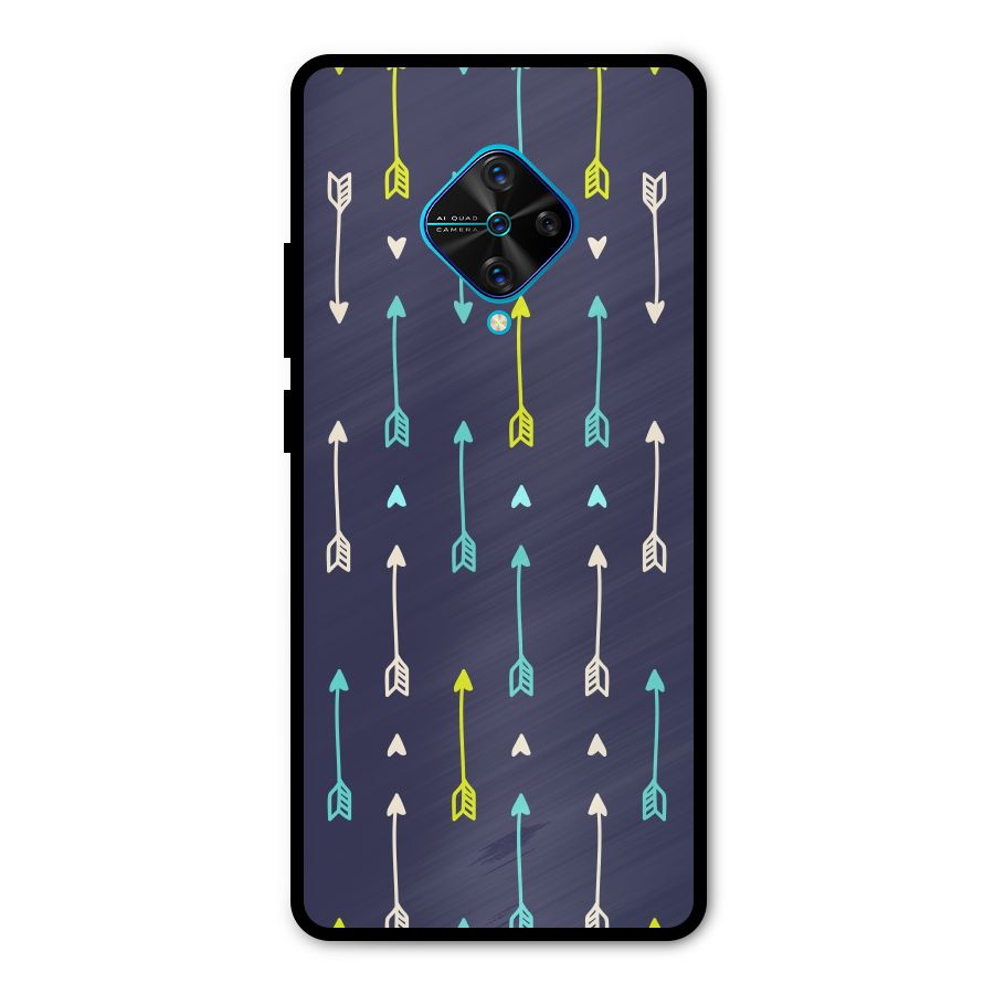 Boho Arrow Pattern Metal Back Case for Vivo S1 Pro