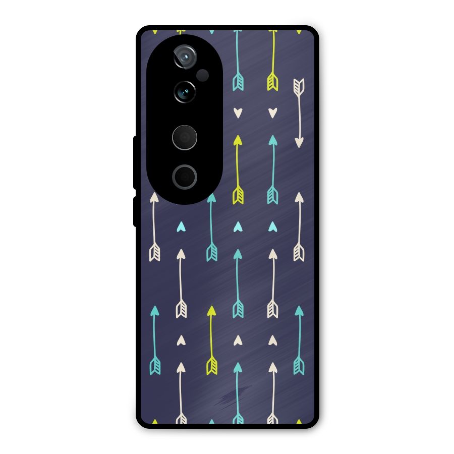 Boho Arrow Pattern Metal Back Case for Vivo T3 Ultra