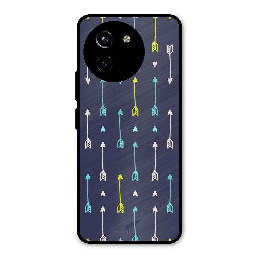 Boho Arrow Pattern Metal Back Case for Vivo T3x
