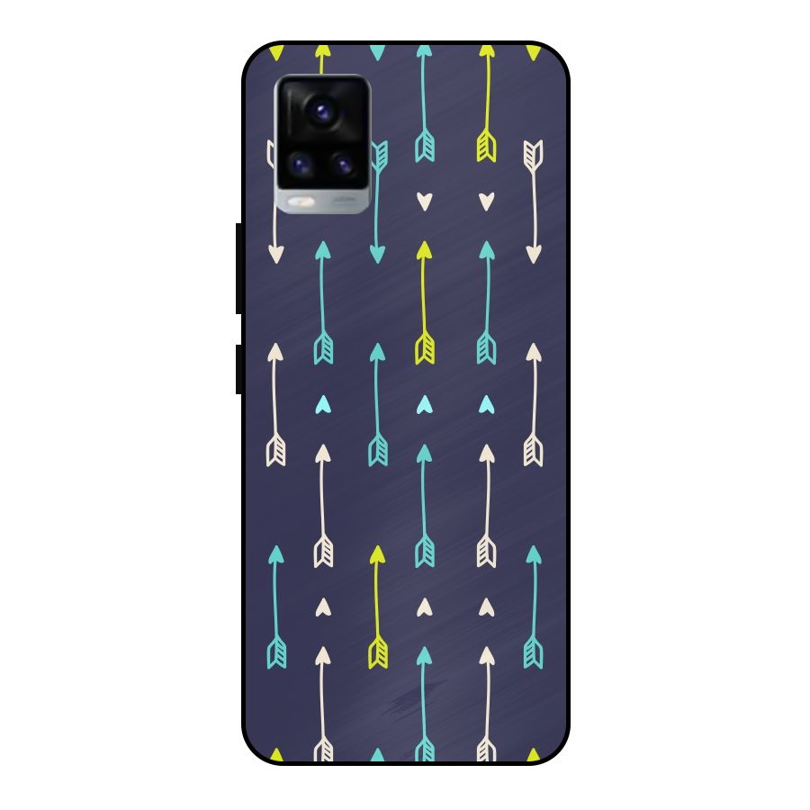 Boho Arrow Pattern Metal Back Case for Vivo V20 2021