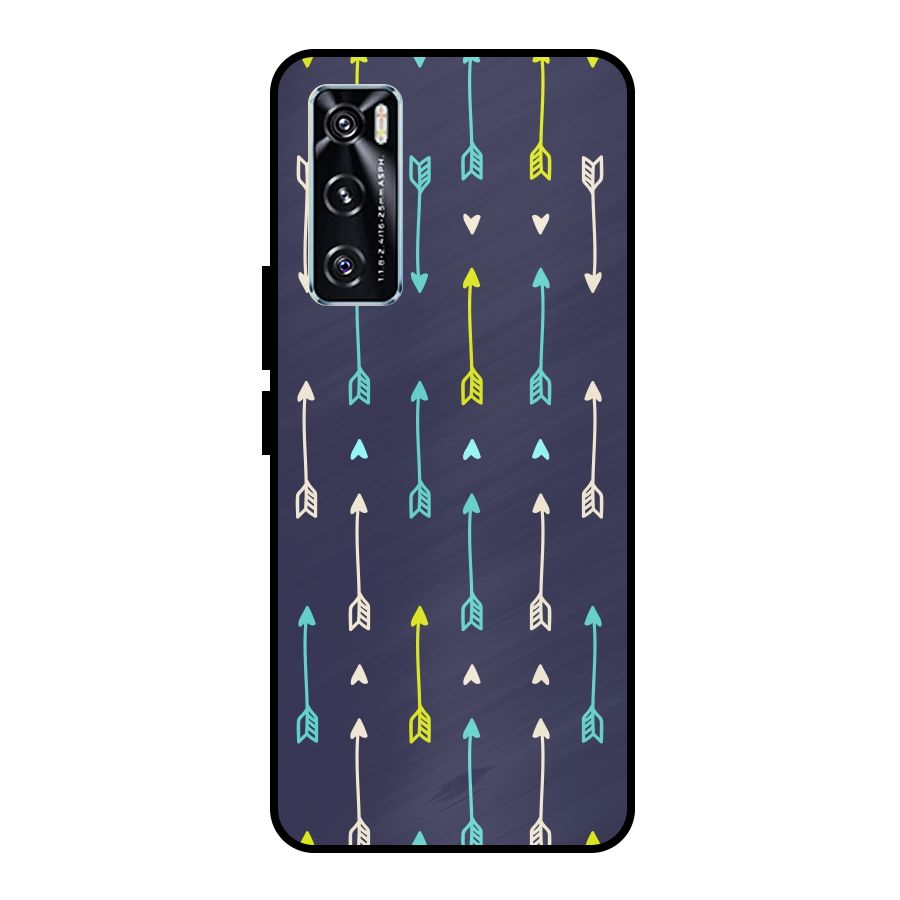 Boho Arrow Pattern Metal Back Case for Vivo V20 SE