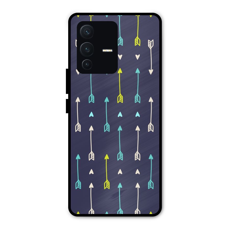 Boho Arrow Pattern Metal Back Case for Vivo V23 Pro